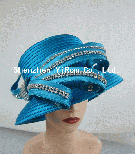 new dress hat, fashion hat,sation ribbon hat,derby hat:YRSM14115